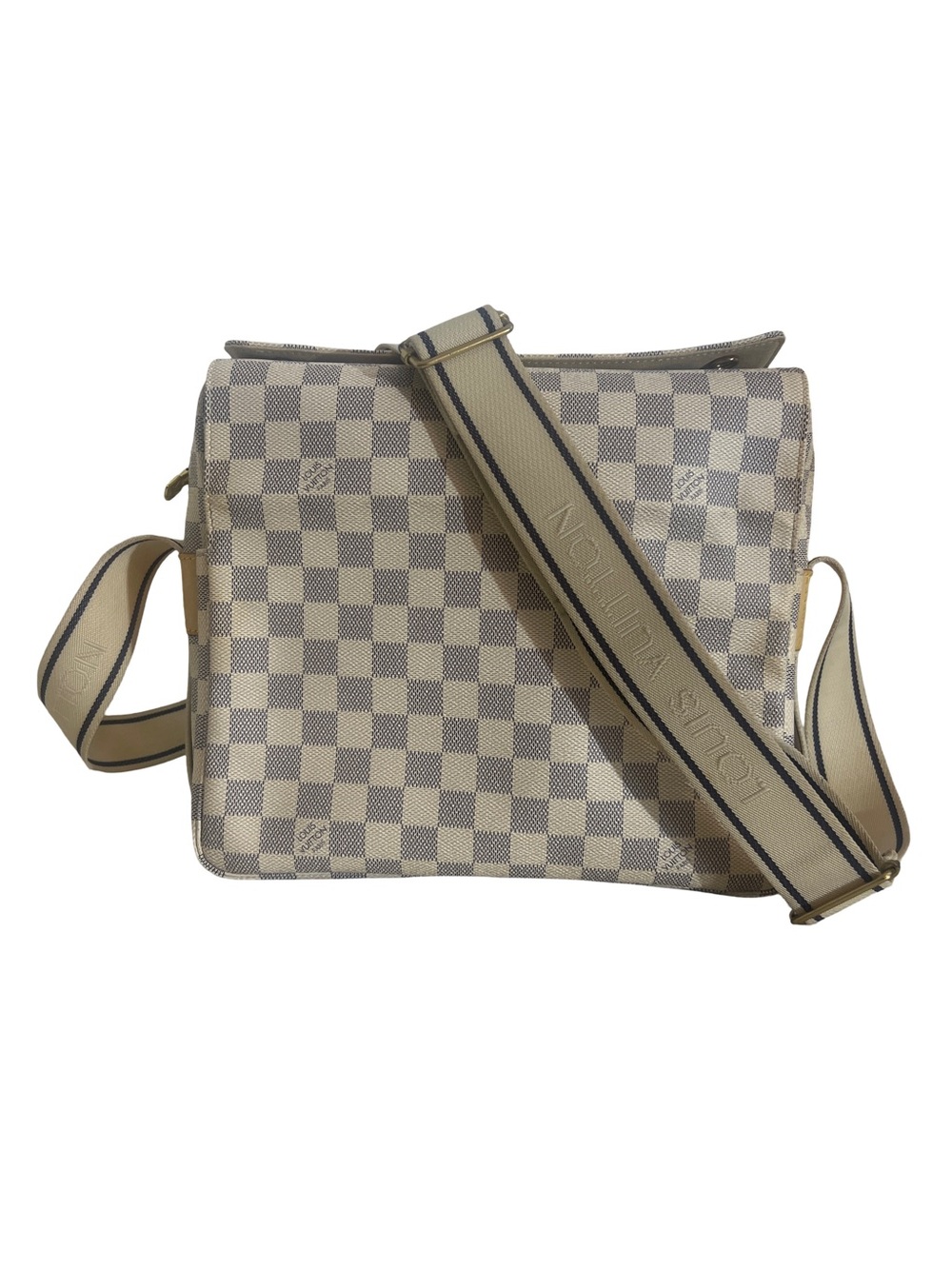 Authentic Louis Vuitton Damier Azur Naviglio Messenger Bag N51189 - Beautiful!